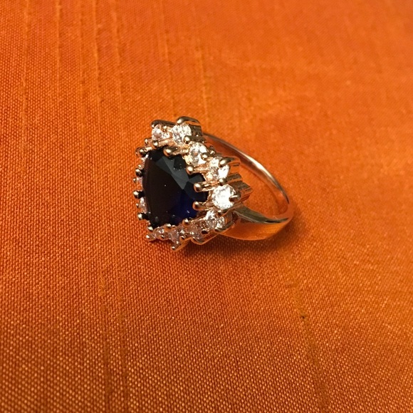 18K gold plated ring,blue zircon stone - Picture 4 of 6